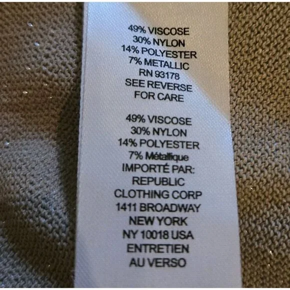 TAHARI Champange‎ Lurex High Winter 2024 Small Sparkling Silver Wide THR5211NR